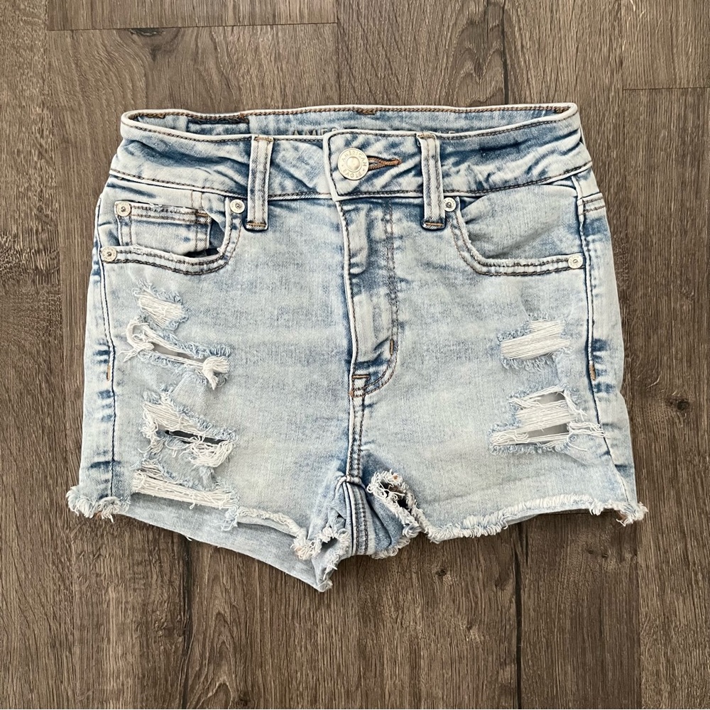American Eagle Hi-Rise Shortie Jean Shorts